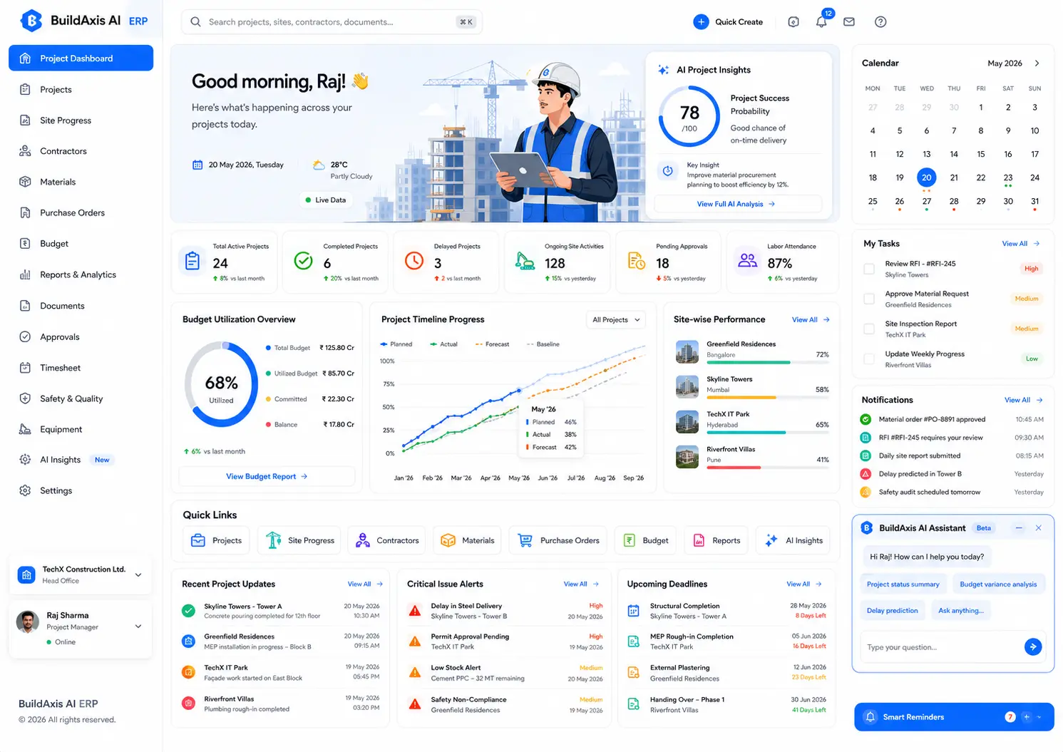 Material management and procurement tracking ERP UI by TechX Solutions
