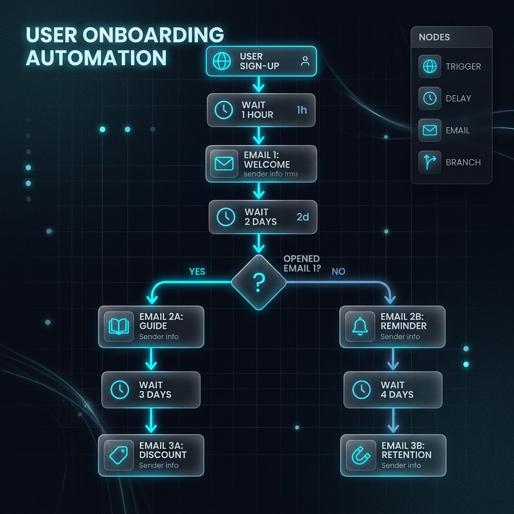 email automation workflow diagram