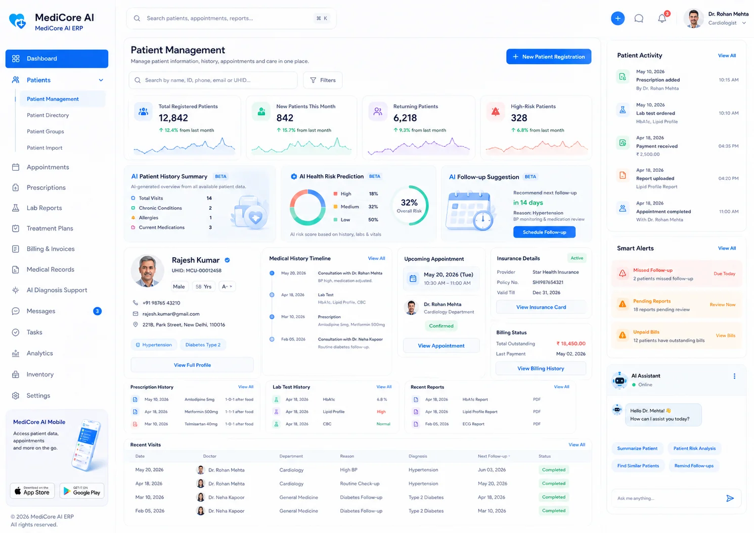Hospital appointment operations and bed availability dashboard by TechX Solutions
