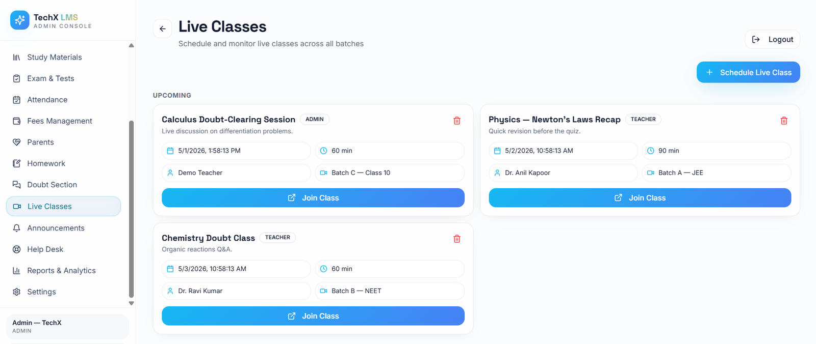 TechX LMS – Smart Education & School Management Platform 2